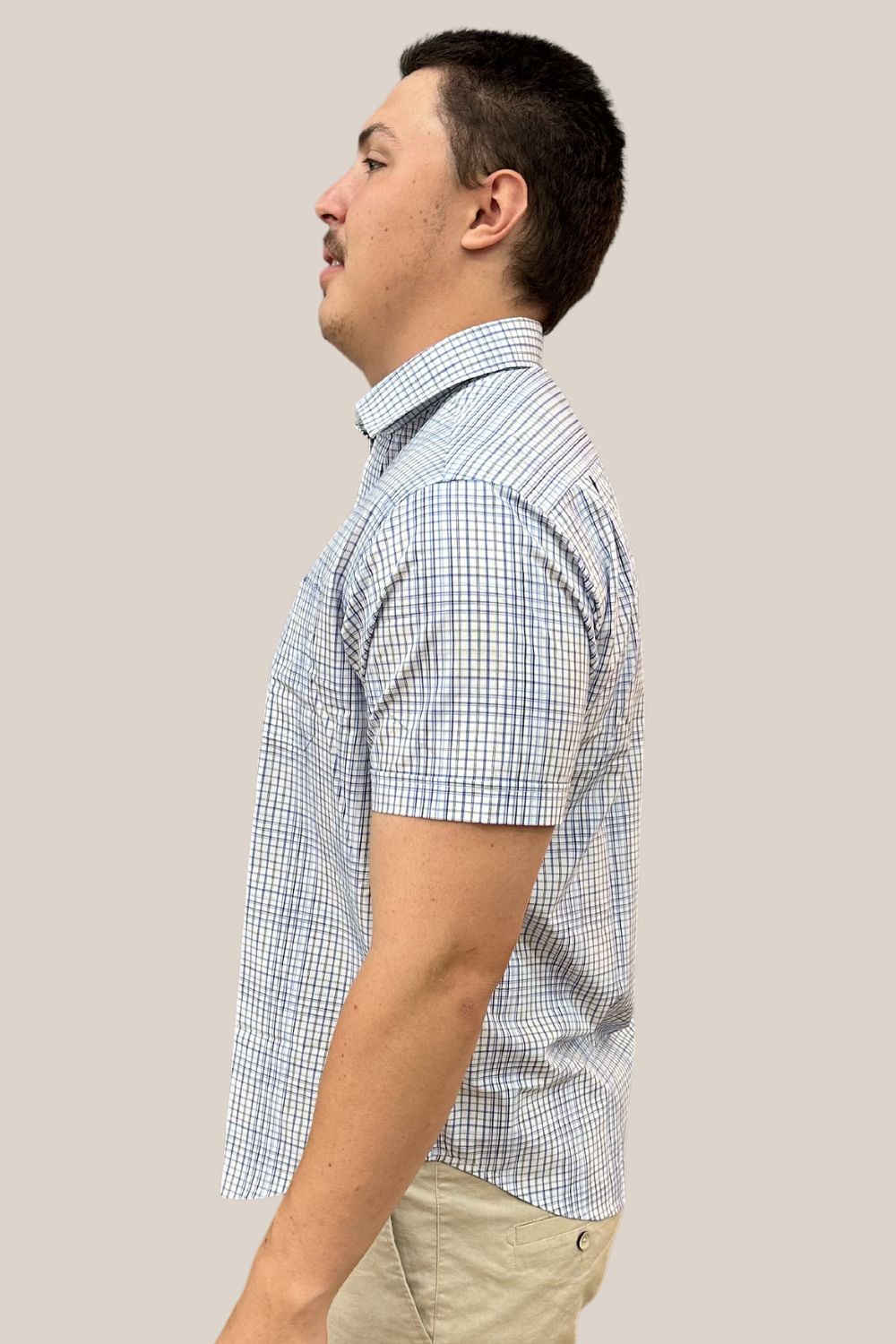 Back Bay Bamboo Poly Micro Check Short Sleeve Shirt