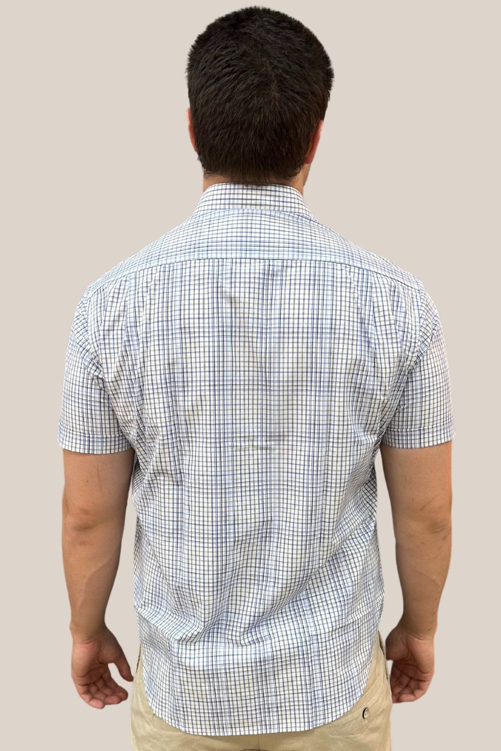 Back Bay Bamboo Poly Micro Check Short Sleeve Shirt