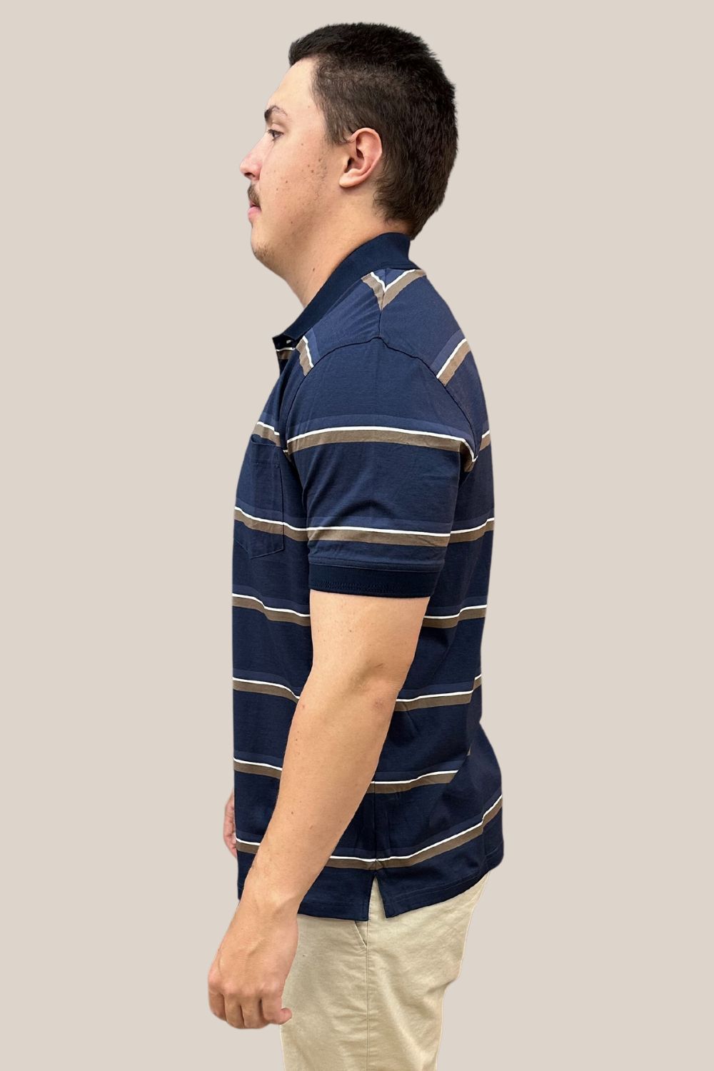 Back Bay Mercerized Cotton Striped Polo
