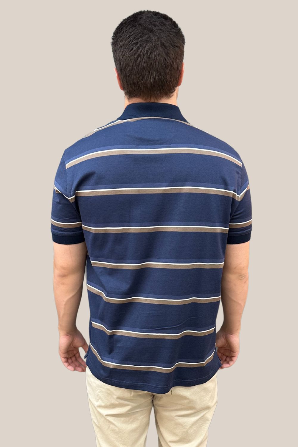 Back Bay Mercerized Cotton Striped Polo