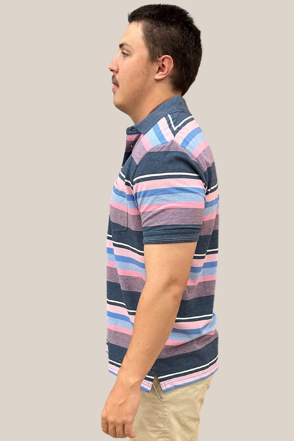 Back Bay Cotton Poly Striped Pique Polo