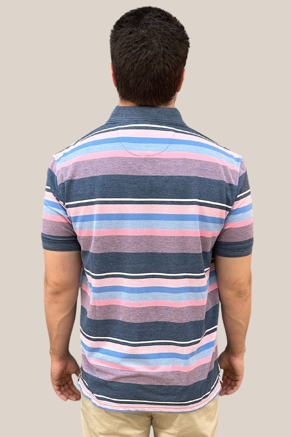 Back Bay Cotton Poly Striped Pique Polo