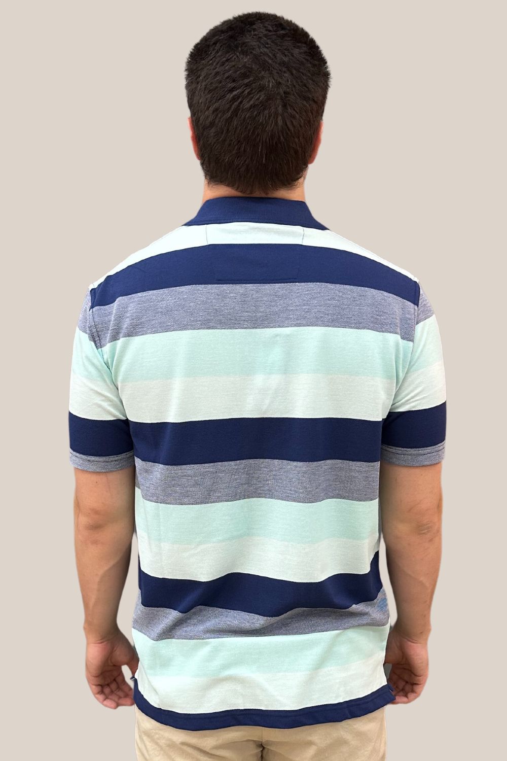 Blue Horizon Pique Striped Polo