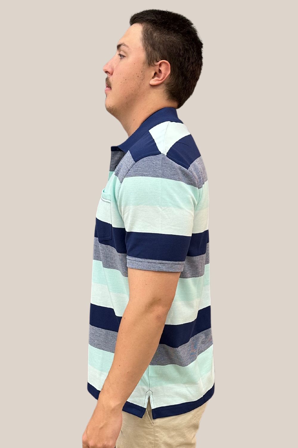 Blue Horizon Pique Striped Polo