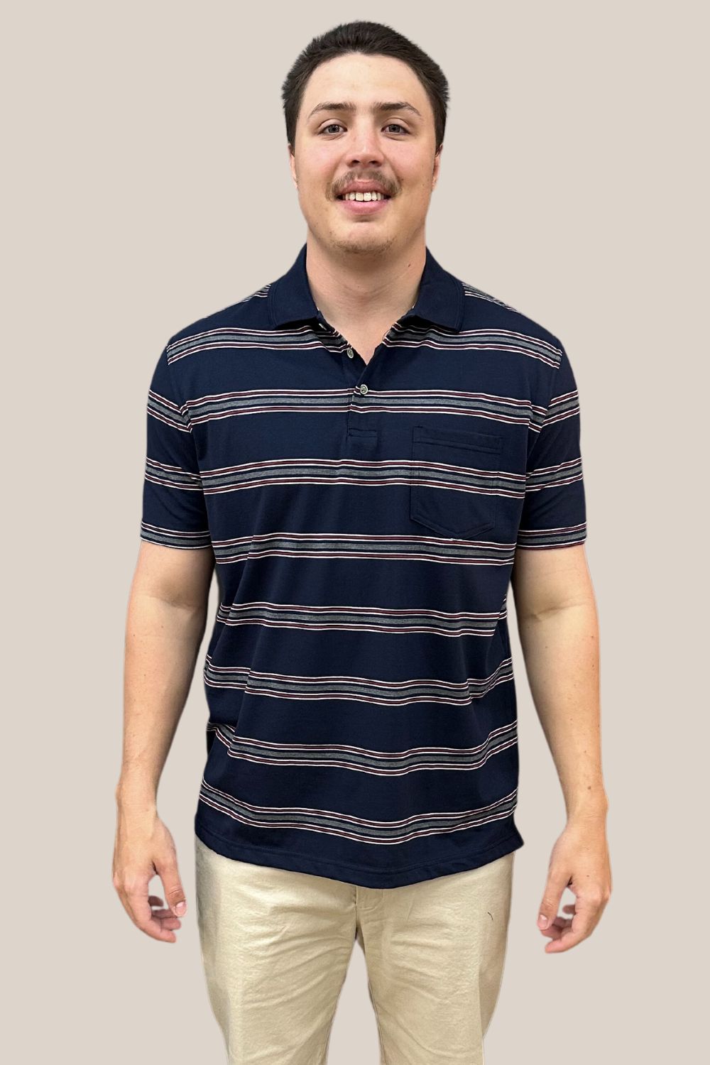 Blue Horizon Jersey Striped Polo