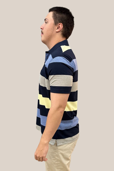 Blue Horizon Pique Striped Polo