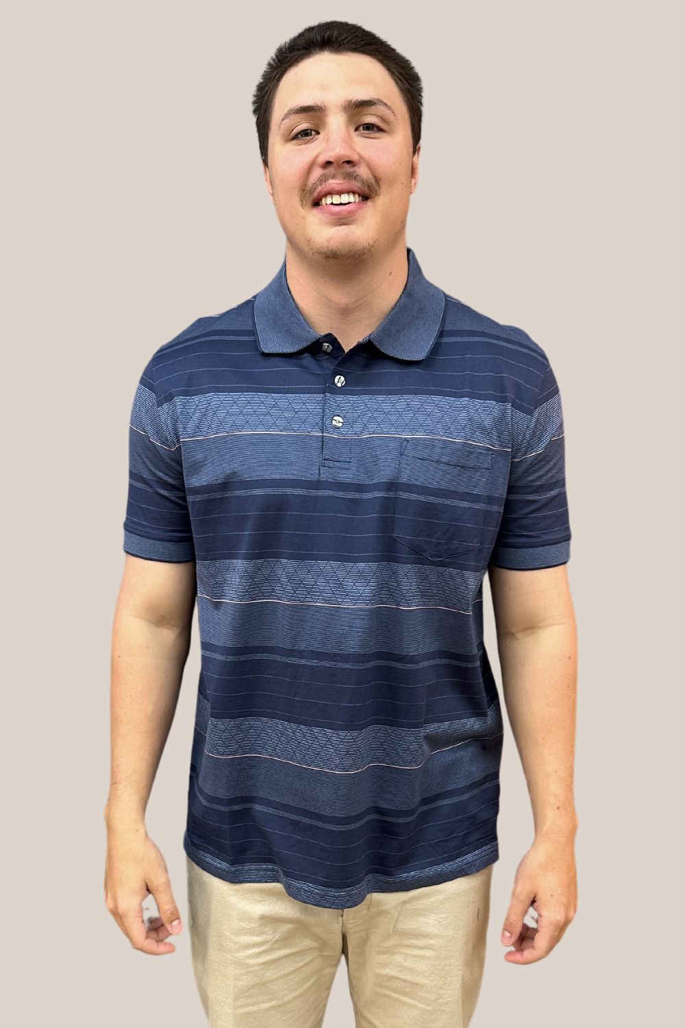 Back Bay Mercerized Cotton Striped Polo