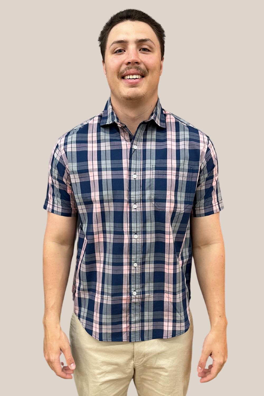 Back Bay Bamboo Poly Check Short Sleeve Shirt