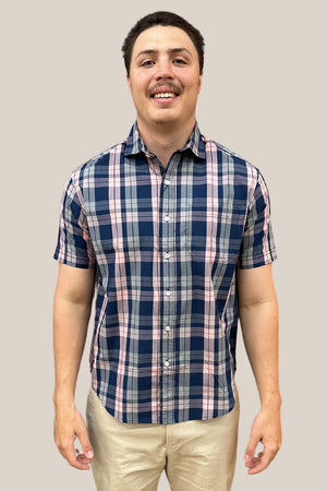 Back Bay Bamboo Poly Check Short Sleeve Shirt