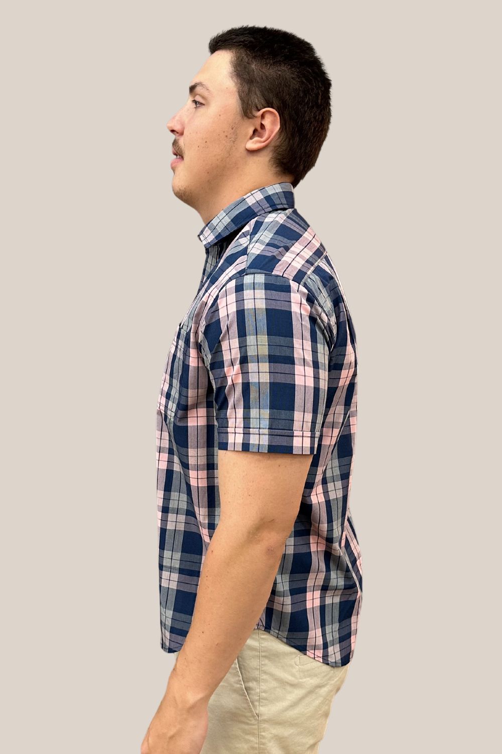 Back Bay Bamboo Poly Check Short Sleeve Shirt