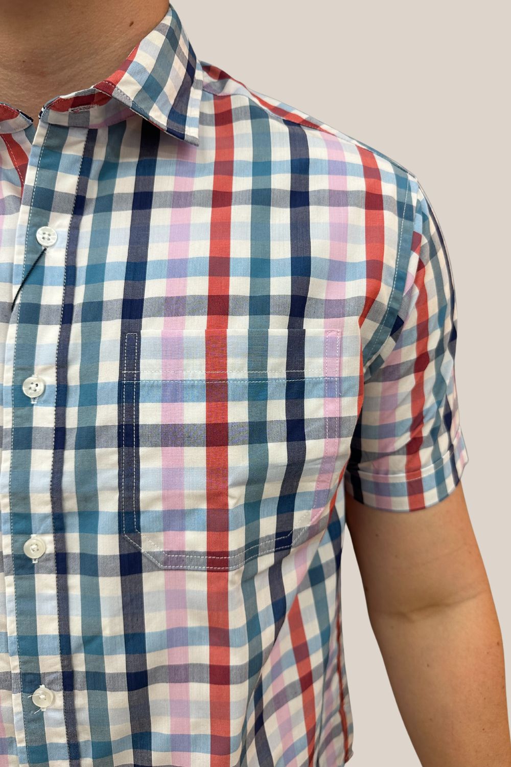 Back Bay Bamboo Poly Check Short Sleeve Shirt