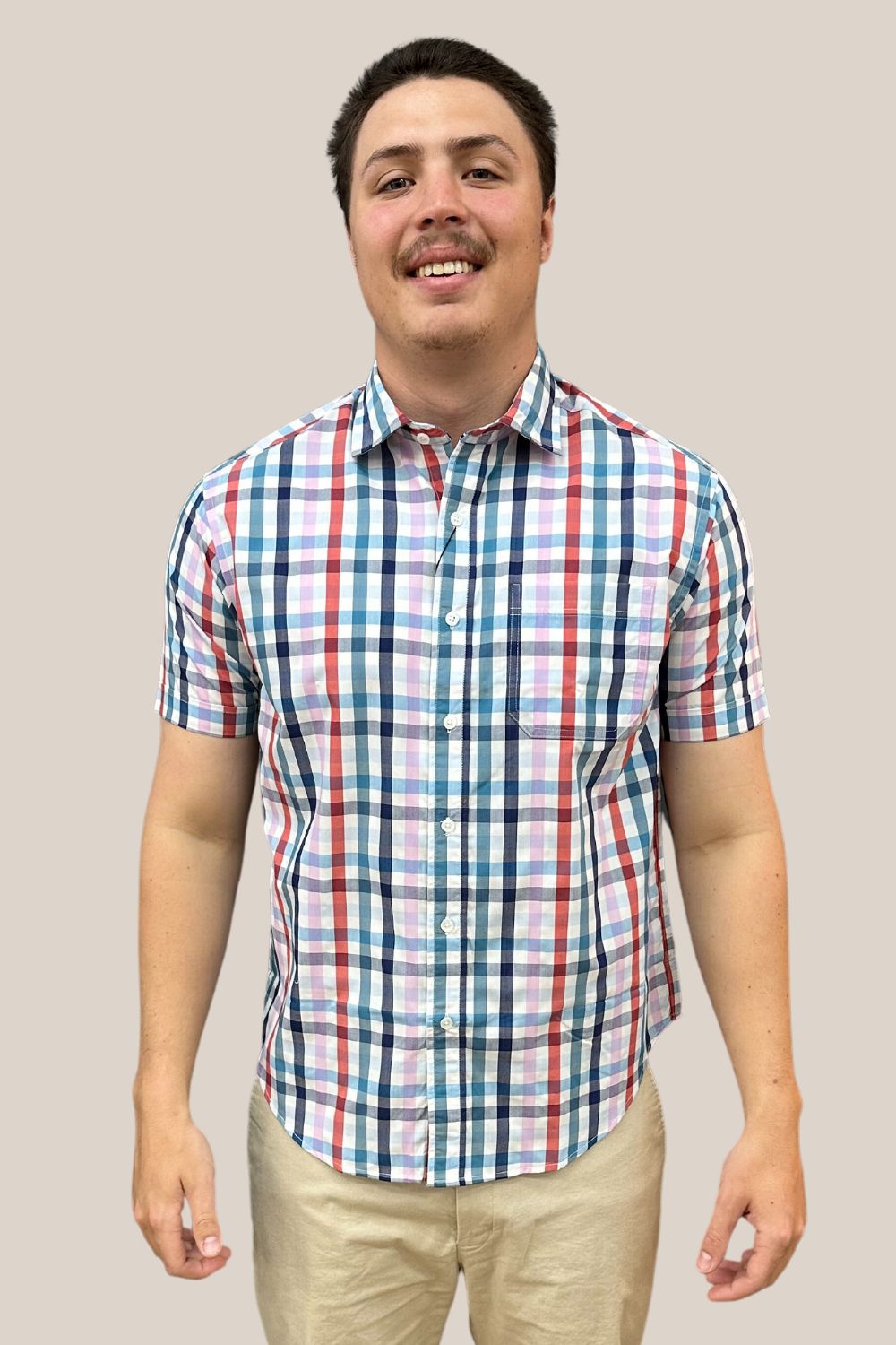 Back Bay Bamboo Poly Check Short Sleeve Shirt