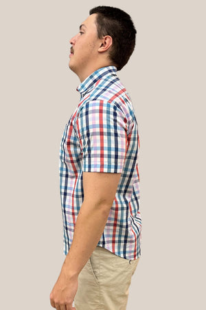 Back Bay Bamboo Poly Check Short Sleeve Shirt
