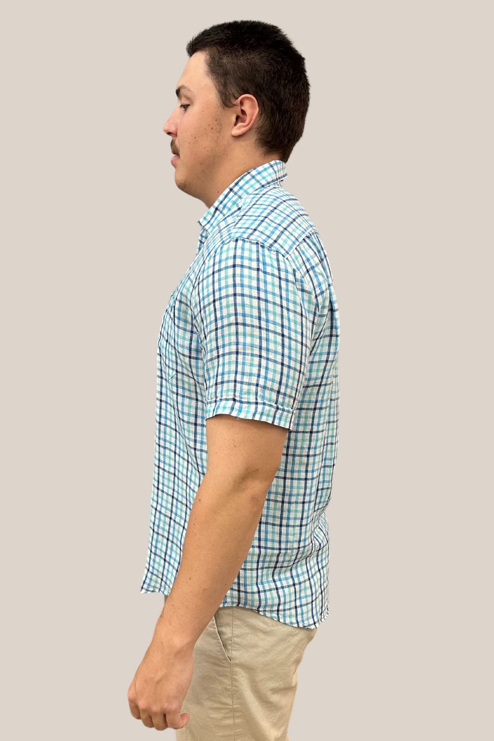 Back Bay Linen Check Short Sleeve Shirt