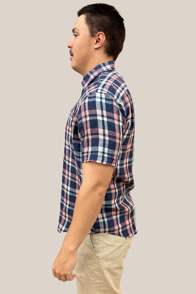 Back Bay Linen Check Short Sleeve Shirt