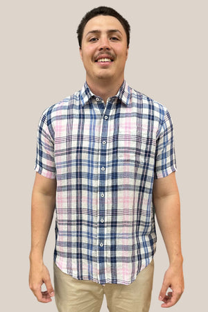 Back Bay Linen Check Short Sleeve Shirt