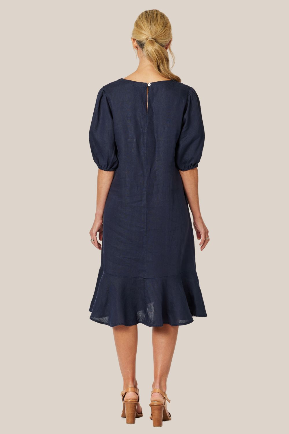 Gordon Smith Flute Hem Linen Dress