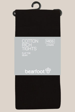 Bearfoot Ladies Cotton Rich Tights - 2 Pack