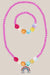 Pink Poppy Rainbow Necklace And Bracelet Set