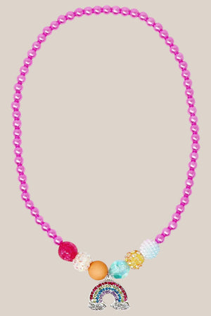 Pink Poppy Rainbow Necklace And Bracelet Set