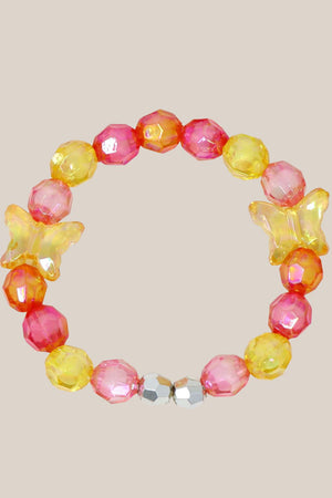 Pink Poppy Rainbow Butterfly Necklace And Bracelet Set