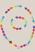 Pink Poppy Rainbow Smiley Face And Fruit Necklace And Bracelet Set