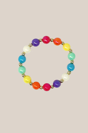 Pink Poppy Rainbow Smiley Face And Fruit Necklace And Bracelet Set