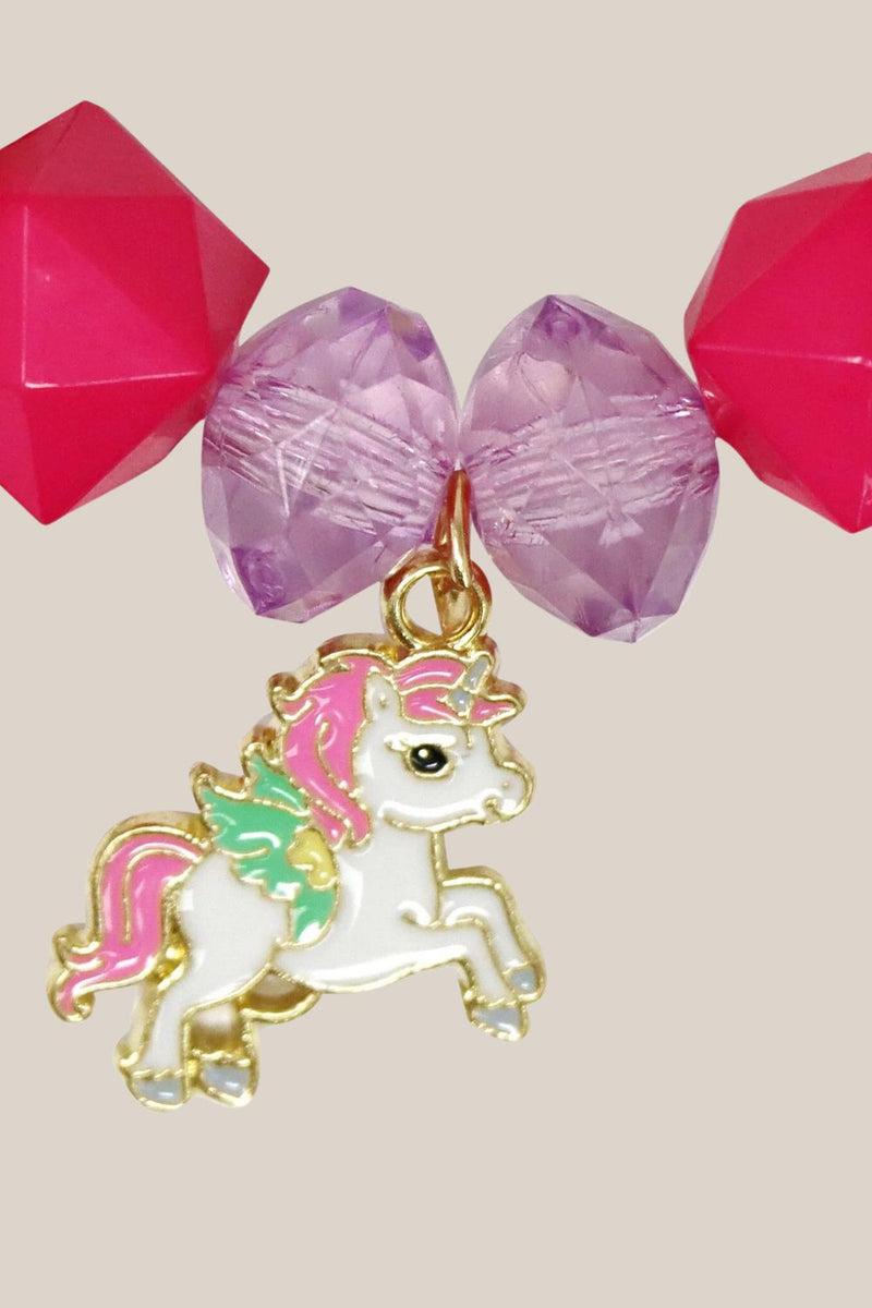 Pink Poppy Unicorn Rainbow Pearl Bracelet