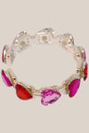 Pink Poppy Gemstone Heart Bangle