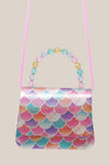 Pink Poppy Shimmering Mermaid Scale Hard Handbag