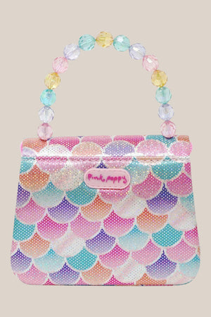 Pink Poppy Shimmering Mermaid Scale Hard Handbag