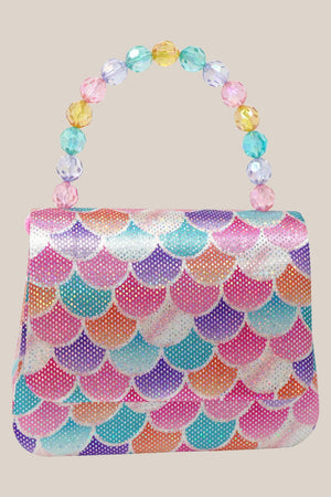 Pink Poppy Shimmering Mermaid Scale Hard Handbag