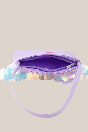 Pink Poppy Shimmering Mermaid Iridescent Disc Sequin Handbag