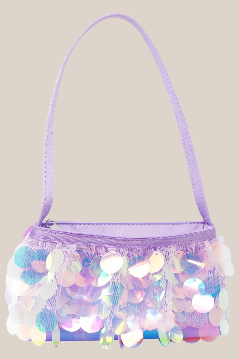 Pink Poppy Shimmering Mermaid Iridescent Disc Sequin Handbag