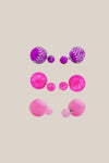 Pink Poppy Candy Ball Double Sided Earrings