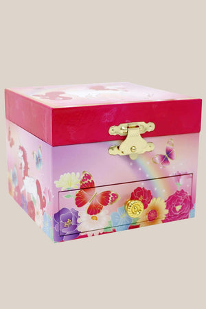 Pink Poppy Unicorn Butterfly Musical Jewellery Box