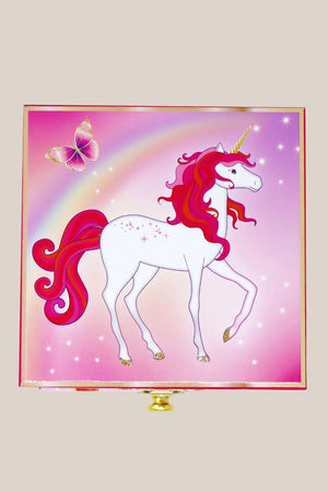 Pink Poppy Unicorn Butterfly Musical Jewellery Box