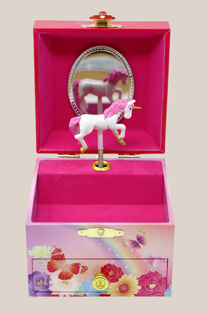 Pink Poppy Unicorn Butterfly Musical Jewellery Box