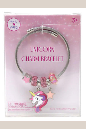 Pink Poppy Unicorn Charm Bracelet
