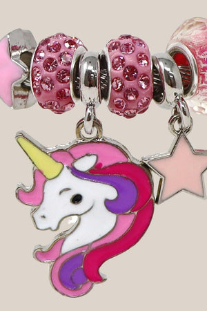 Pink Poppy Unicorn Charm Bracelet