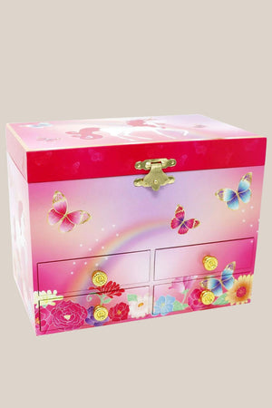 Pink Poppy Unicorn Butterfly Musical Jewellery Box