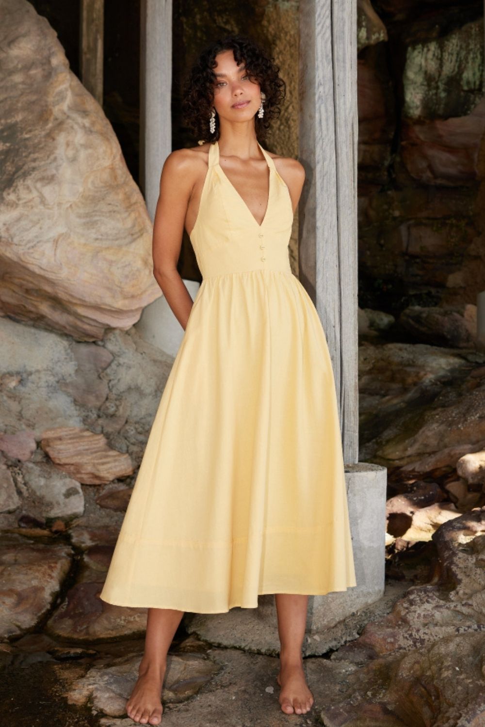 Mink Pink Alani Halterneck Midi Dress