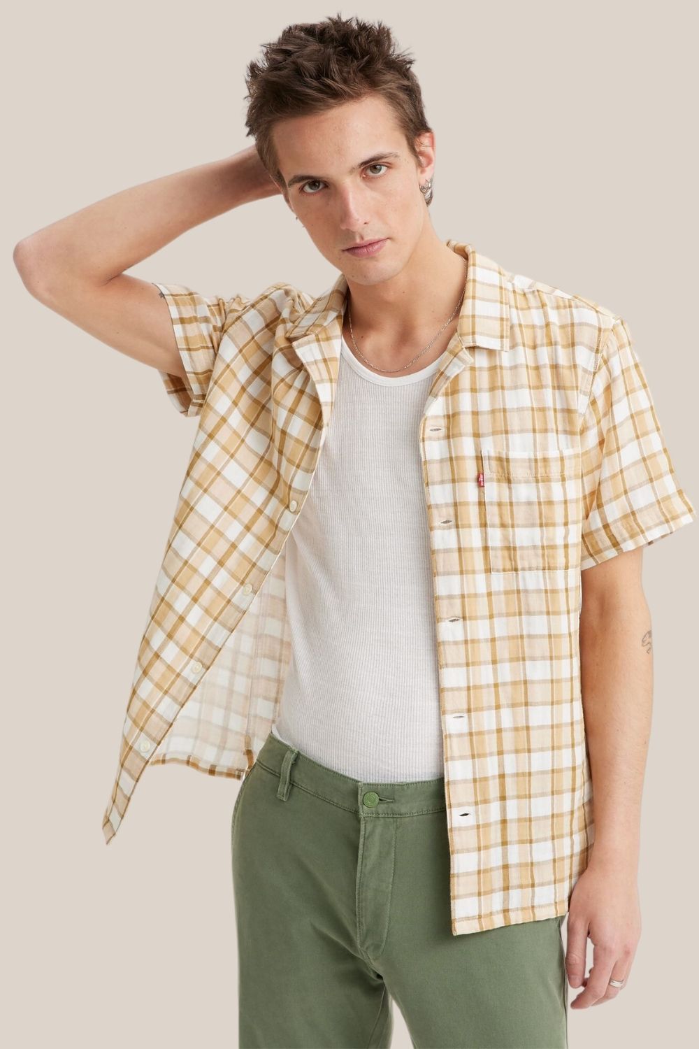 Levi Mens Sunset Camp Short Sleeve Shirt