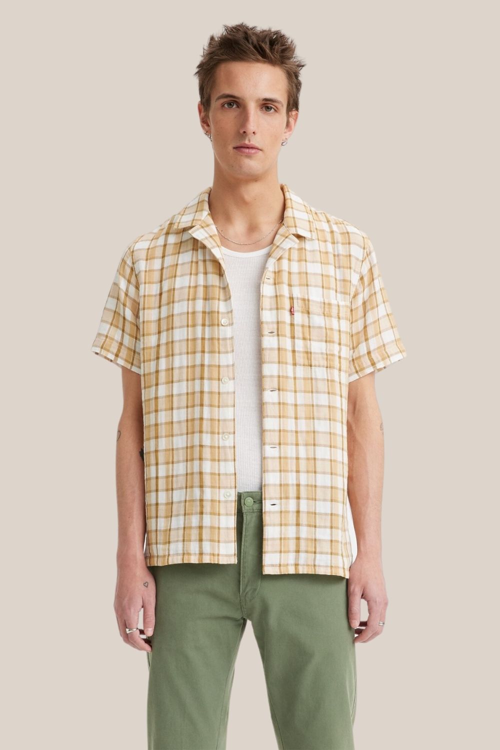 Levi Mens Sunset Camp Short Sleeve Shirt