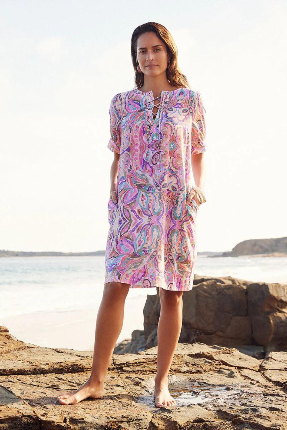 Yarra Trail Angel Paisley Midi Shift Dress
