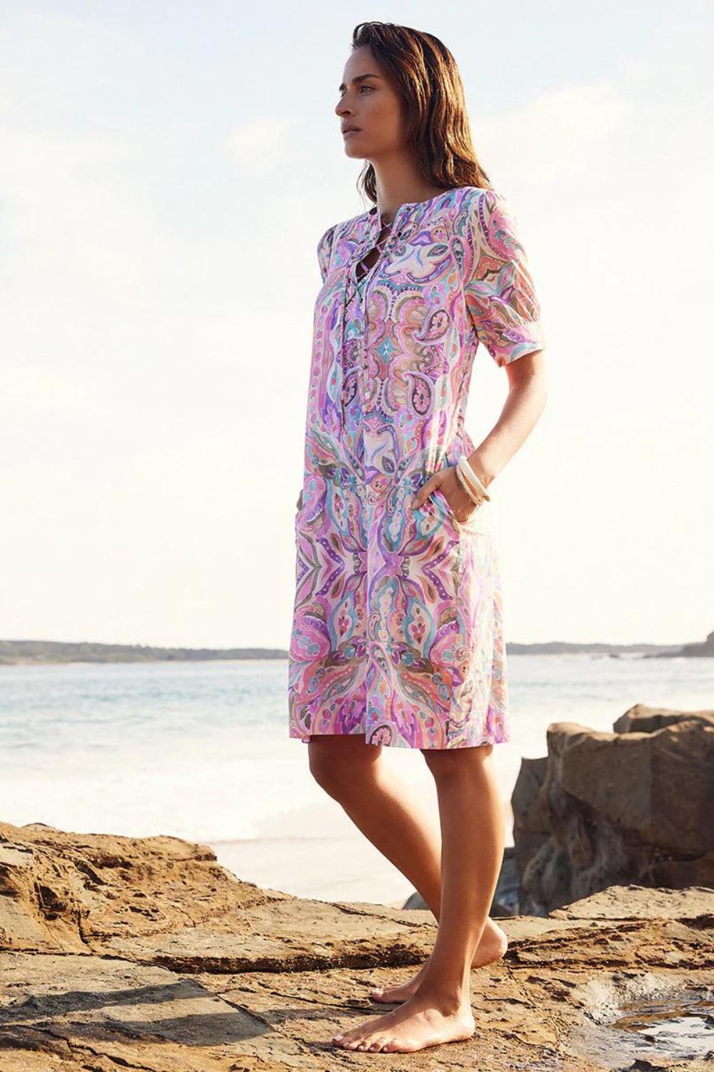 Yarra Trail Angel Paisley Midi Shift Dress