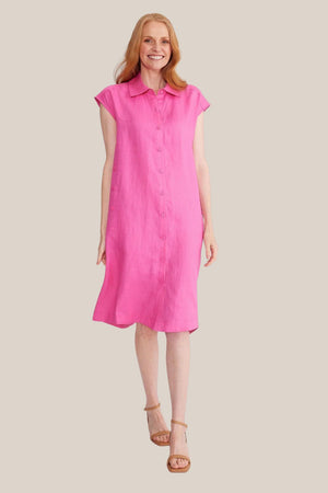 Yarra Trail Sleeveless Button Trim Midi Dress