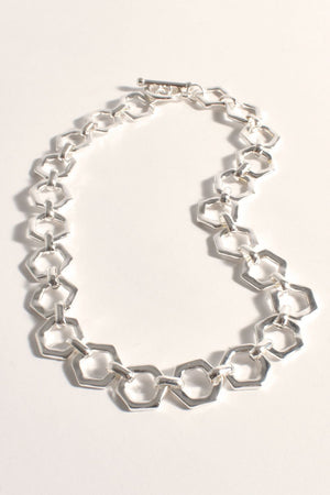 Adorne Chunky Geo Shapes Chain Necklace
