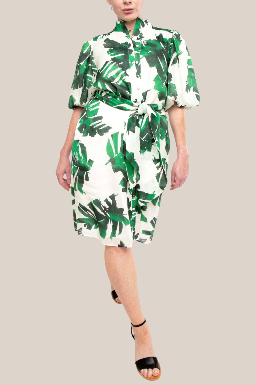 Pingpong Mono Leaf Shirt Dress