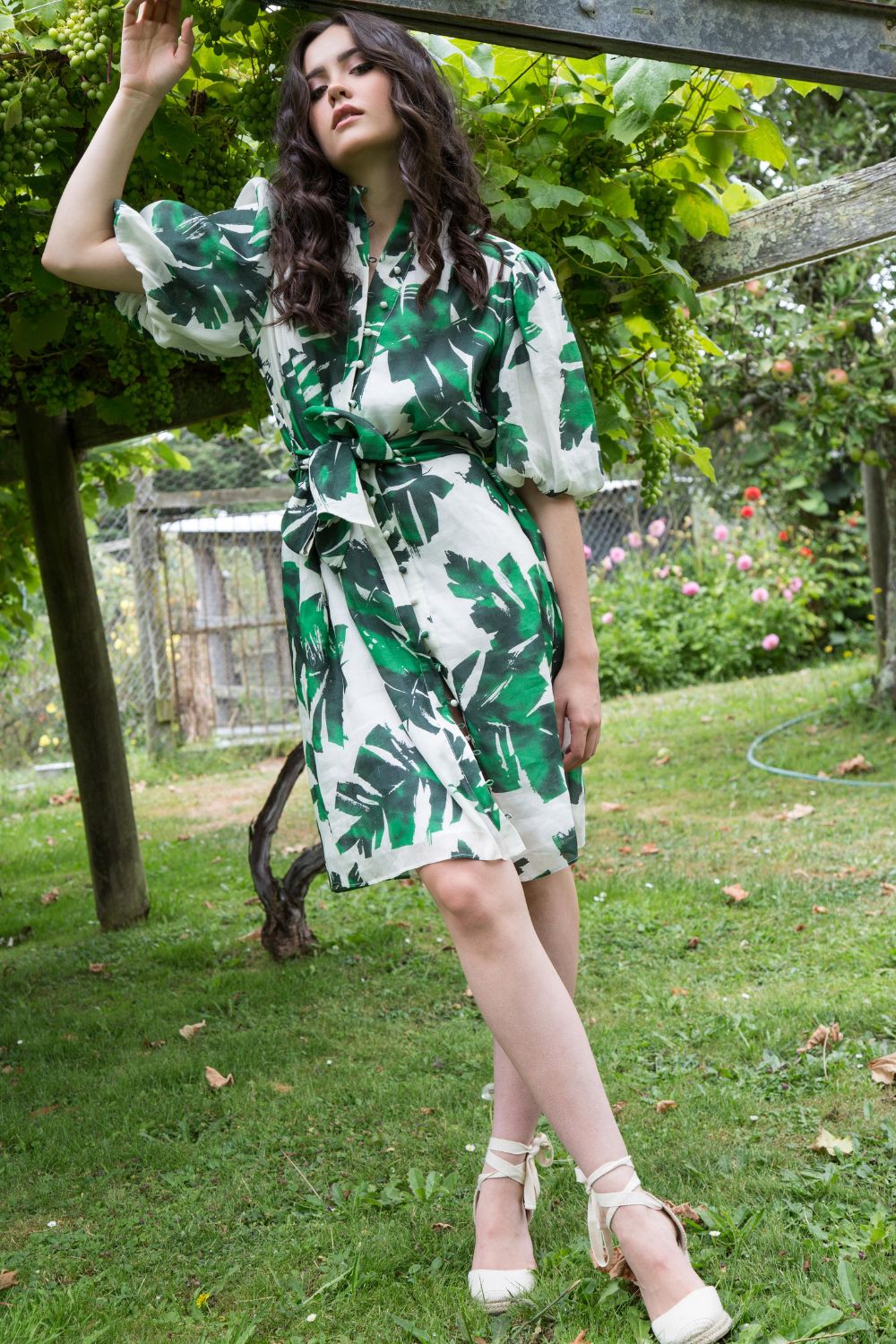 Pingpong Mono Leaf Shirt Dress